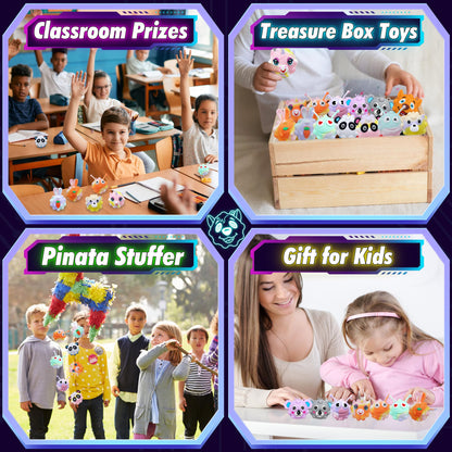 KissFree Light Up Animal Pop Balls Toys Party Favors,Goodie Bags Stuffers for Kids,Glow in Dark Pop Balls Birthday Party Favors,Pinata Stuffers,Carnival Prizes,Classroom Prizes