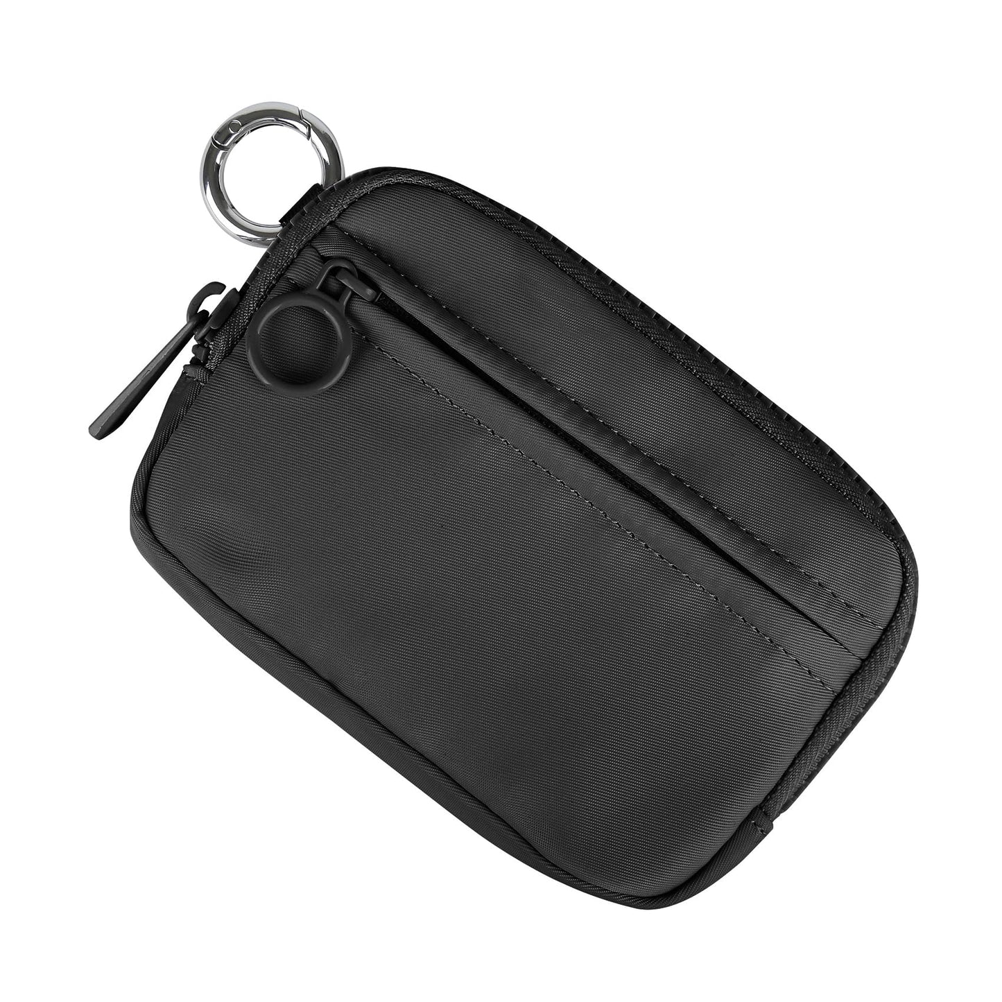 Didida The Iris Wallet Zip Card Case with ID Window Purses for Women Coin Purse with Zipper Mini Portable Keychain Wallet, Black