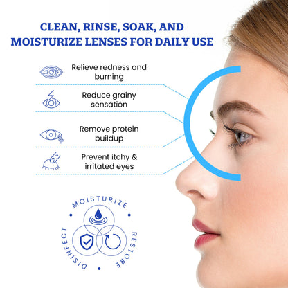 Cruelty-Free Contact Lens Solution 12oz - Multipurpose Cleaner & Sterile Isotonic Eye Contacts Care by Clear Conscience (2 Pack)