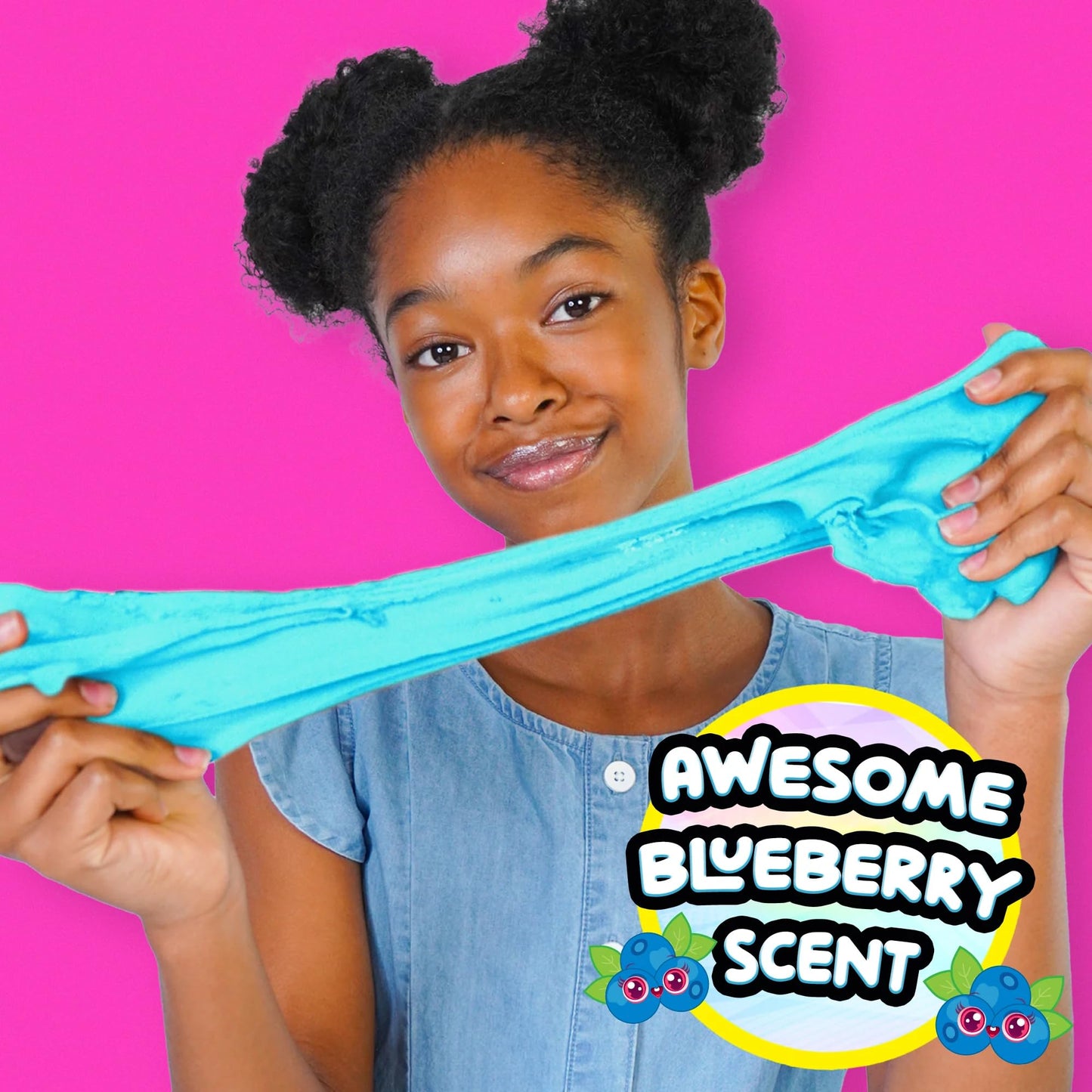 Compound Kings Fluffy Butter Cloudz Scented Large Slime Bucket for Kids – Soft, Squishy, Non-Toxic Sensory Toy | Bright Blueberry Slime Gift