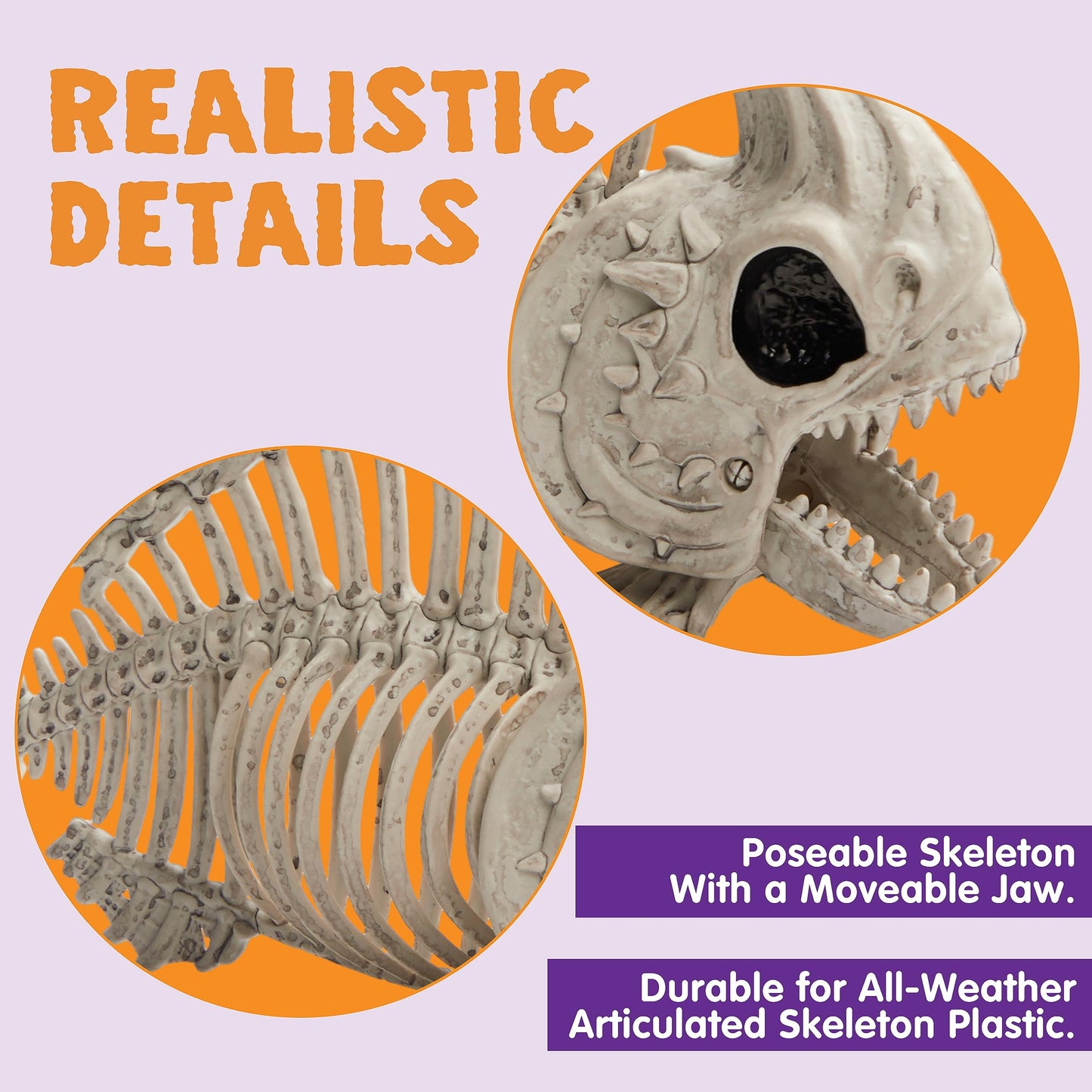 JOYIN 2 PCS 9.5 Halloween Posable Fish Skeleton Decor, Animal Plastic Bones with Posable Joints for Indoor Outdoor Halloween Decorations Party Props, Yard Patio Lawn Garden Props Decor