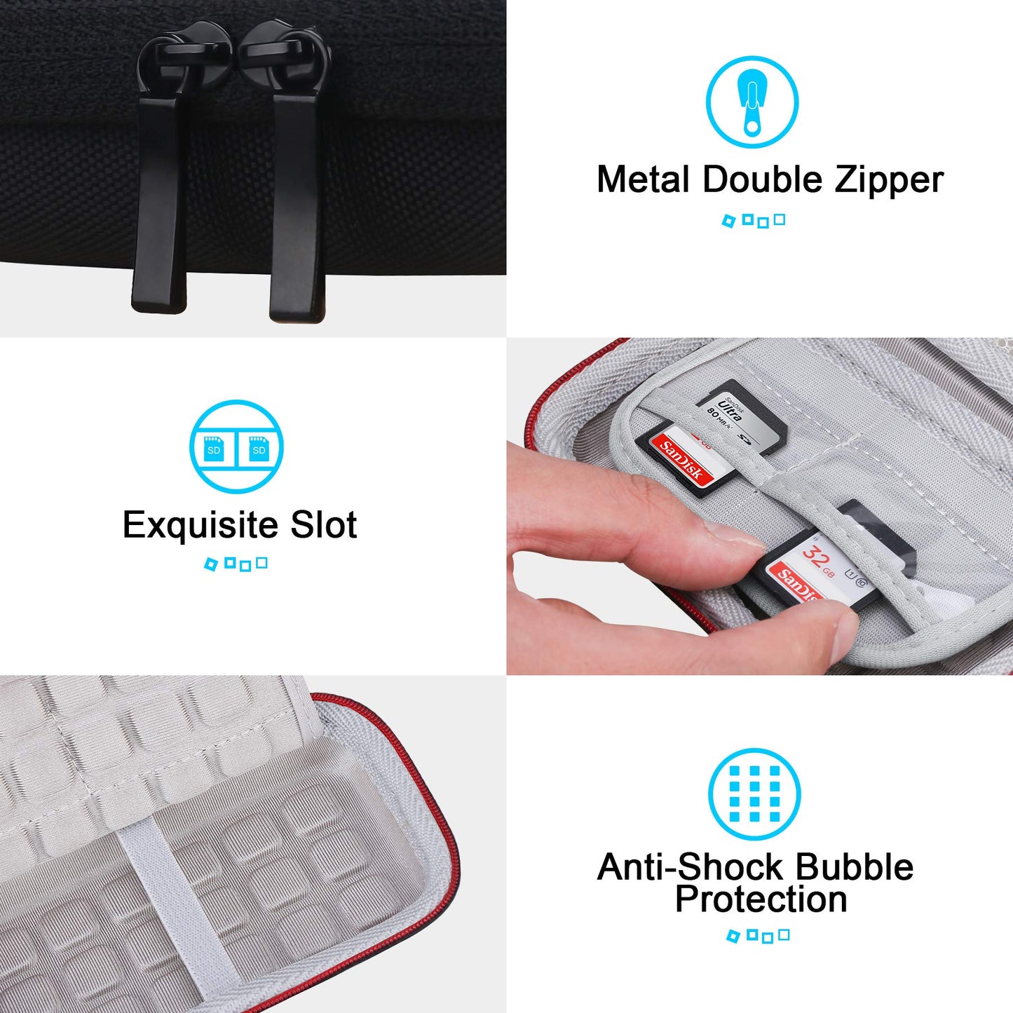 Lacdo Hard Carrying Case for SanDisk Extreme Pro/SanDisk Extreme Portable External SSD 500GB 1TB 2TB 4TB 8TB USB-C Solid State Drive EVA Shockproof Water Repellent Protective Storage Travel Bag, Black