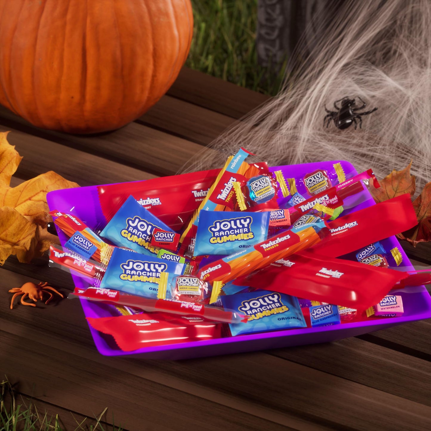 JOLLY RANCHER and TWIZZLERS Assorted Fruit Flavored, Halloween Candy Bulk Bag, 100.46 oz (365 Pieces)