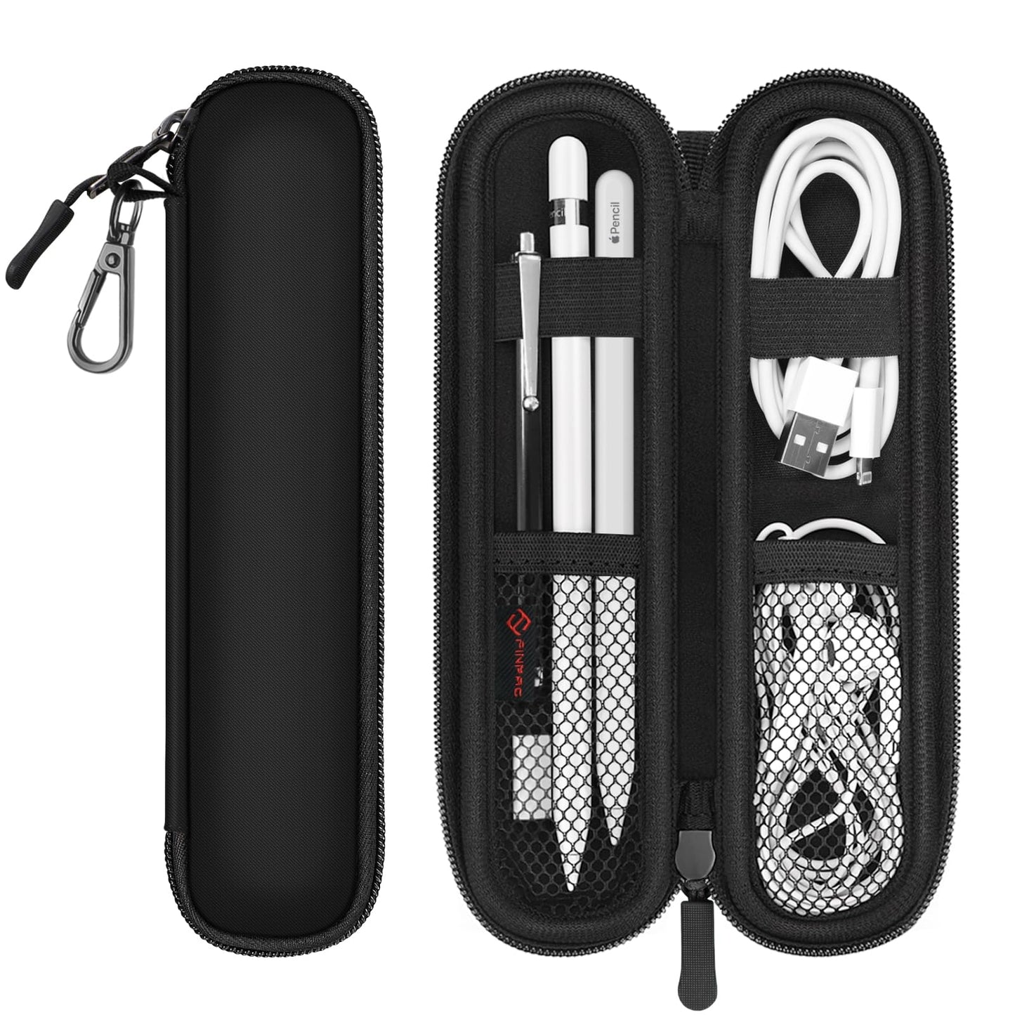 Fintie Pen Holder Case for Apple Pencil Pro, Apple Pencil (USB-C / 1st / 2nd Generation), Soft Neoprene Zipper Carrying Bag Sleeve Pouch for Samsung Stylus, Surface Pen, Black
