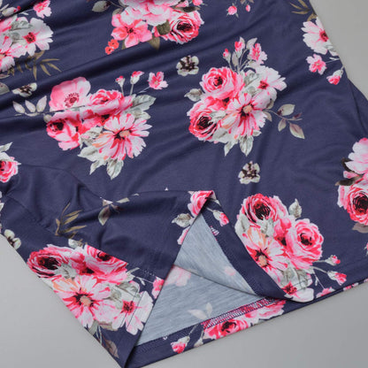 GINKANA Women Summer Sleeveless Maternity Dress Pregnancy Tank Scoop Neck Clothes Bodycon, Floral Navy Blue,M