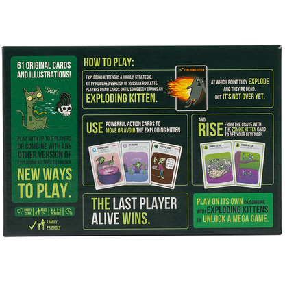 Exploding Kittens Zombie Kittens 2-5 Players - Ages 7+ - 15 Minutes to Play - High Stakes Zombie Card Game - Party Game, Family Game Night, Kid and Adult Card Game