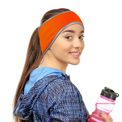 Geyoga 2 Pieces Ear Warmer Headband High Visibility Reflective Safety Headband Winter Running Headband Fleece Ear Covers for Girls Women Men