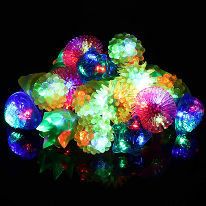 36 Pack LED Glow Rings Halloween Party Favors for Kids, Flashing Rings Glow in Dark Party Supplies, LED Light Up Ring, Goody Bags Stuffers