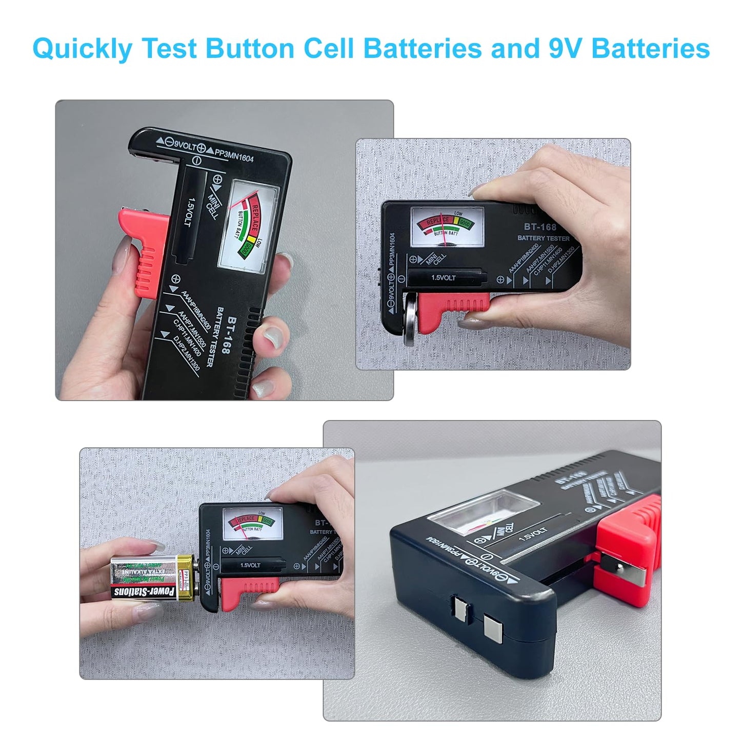 Dlyfull Battery Tester, Small Battery Testers Universal Battery Checker for AAA AA C D 9V 1.5V Button Cell Household Batteries
