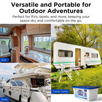 W&E Choice Moisture Absorbers, Portable Humidity Absorber Boxes for Your Bathroom, Closet & Car, Dehumidifier with Fragrance Free, 6 Pack