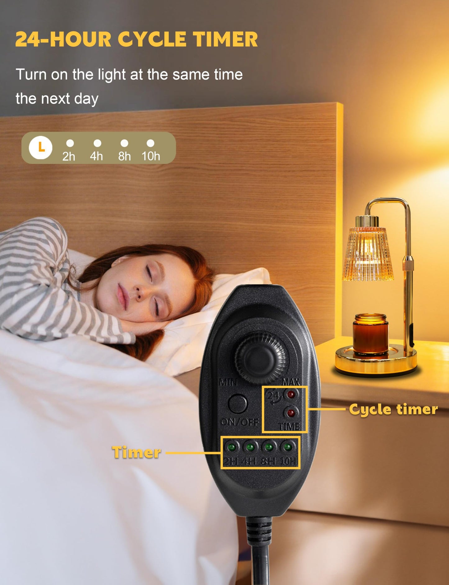 GODONLIF Candle Warmer Lamp with Timer Dimmable, Birthday Gifts for Women Mom, House Warming Gifts New Home Decor, Wax Melt Warmer for Jar Candles with 2 Bulbs