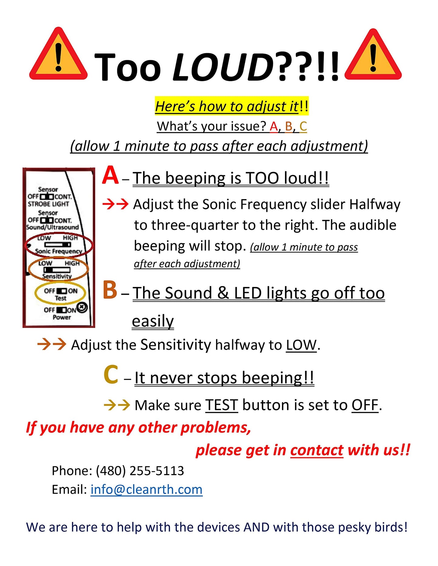 CLEANRTH TSBR620 Super Advanced Sonic & Ultrasonic Bird Repeller – Includes Triple Scan Technology