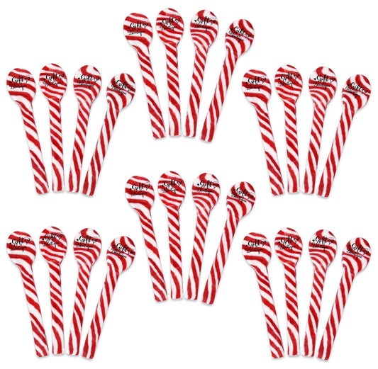 Gift Boutique Christmas Peppermint Candy Cane Spoons 24 Pack Edible Mint Candies Spoon Individually Wrapped for Stirring Beverages Cocoa Tea Coffee Cocktails, Stocking Fillers Holiday Party Favor Gift