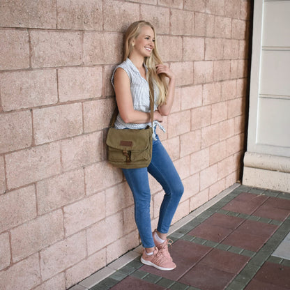 Gootium Canvas Messenger Bag - Vintage Crossbody Shoulder Bag Military Satchel