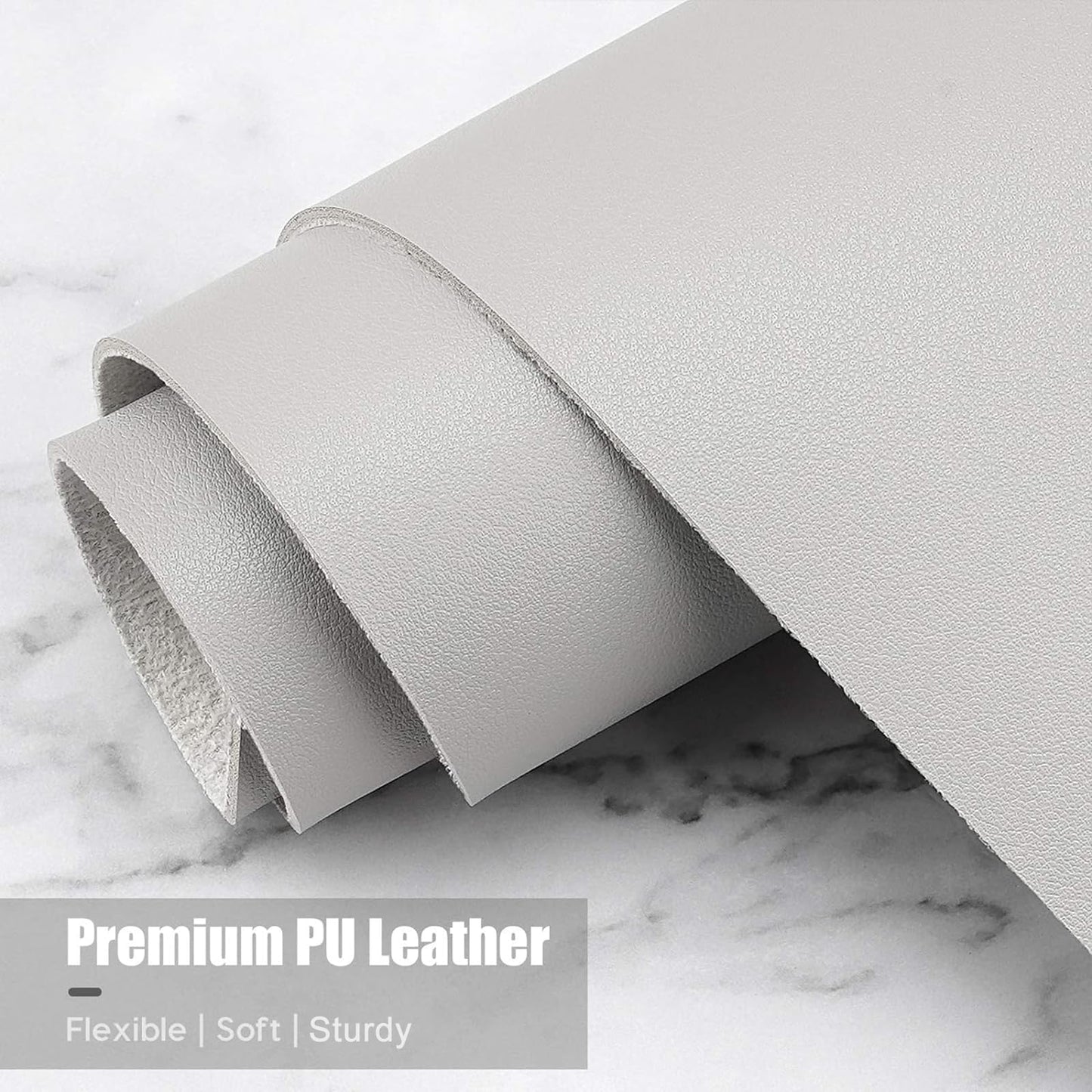 Hsurbtra Desk Pad, 30" x 14" PU Leather Desk Mat, XL Extended Mouse Pad, Waterproof Desk Blotter Protector, Ultra Thin Large Laptop Keyboard Mat, Non-Slip Desk Writing Pad for Office Home, Gray