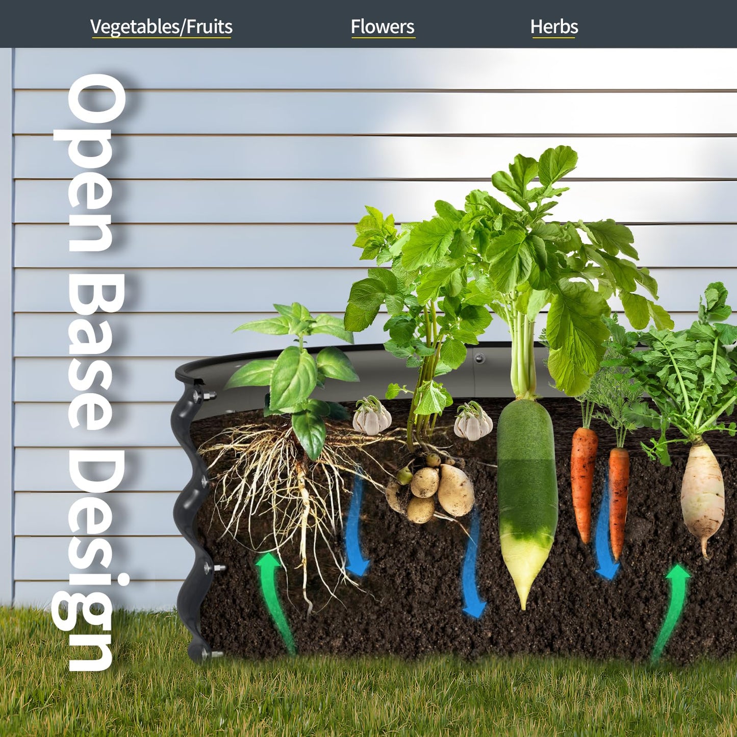 Kesfitt Raised Garden Bed Kit,Outdoor Galvanized Planter Raised Boxes with Safety Edging and Gloves,Large Metal Raised Garden Beds for Gardening Vegetables,Fruits,Flower(6x3x1FT)