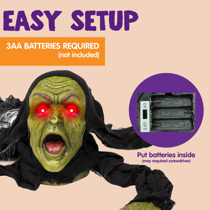 JOYIN Halloween Decoration Outdoor Zombie Groundbreaker, Halloween Outside Zombie Decor with Sound and Flashing Eyes, Scary Groundbreaker for Yard Lawn Graveyard Decorations, Haunted House Prop