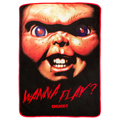 Silver Buffalo Chucky Wanna Play 45" x 60" Fleece Throw, Soft and Cozy Blanket, 180 GSM