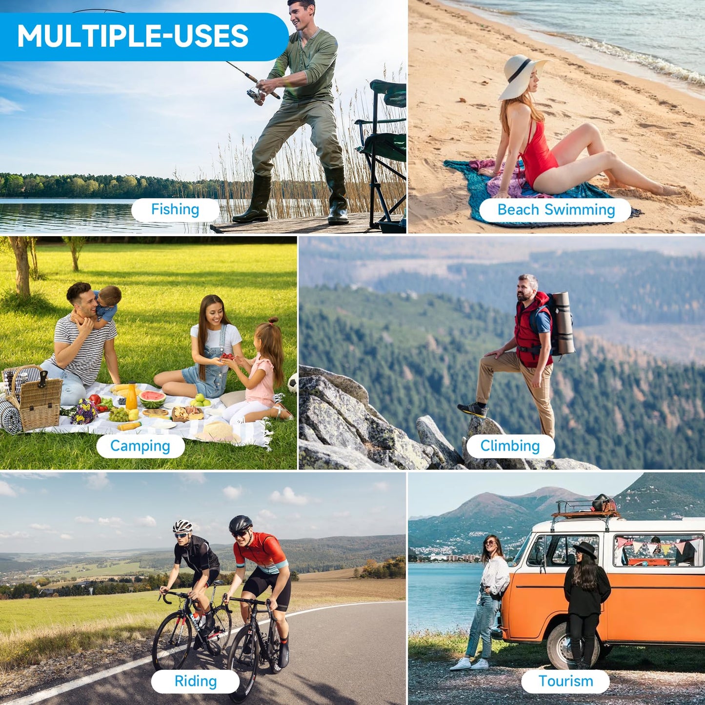 FENSAN Solar Portable Shower Bag, 5 Gal/20L Solar Heating Outdoor Camping Shower Bag with On-Off Switchable Shower Head&Removable Hose Suitable for Camping, Hiking, Travel, Beach Swimming