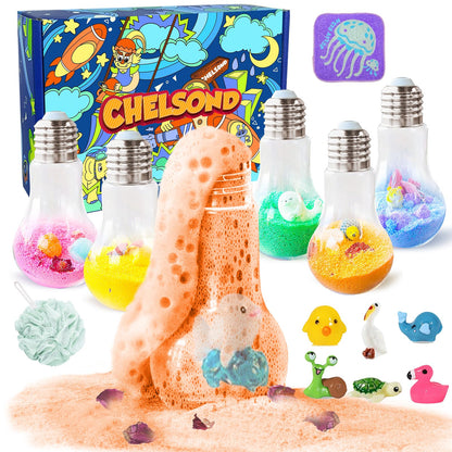 Kids Bath Bombs Potions with Surprise Inside: 6 Pack Organic BathBombs with 12 Mini Toys Easter Gift Set Rich in Natural Essential Oils, Fun Science Toddler Bath Bombs Fizzies for Dry Skin Moisturize