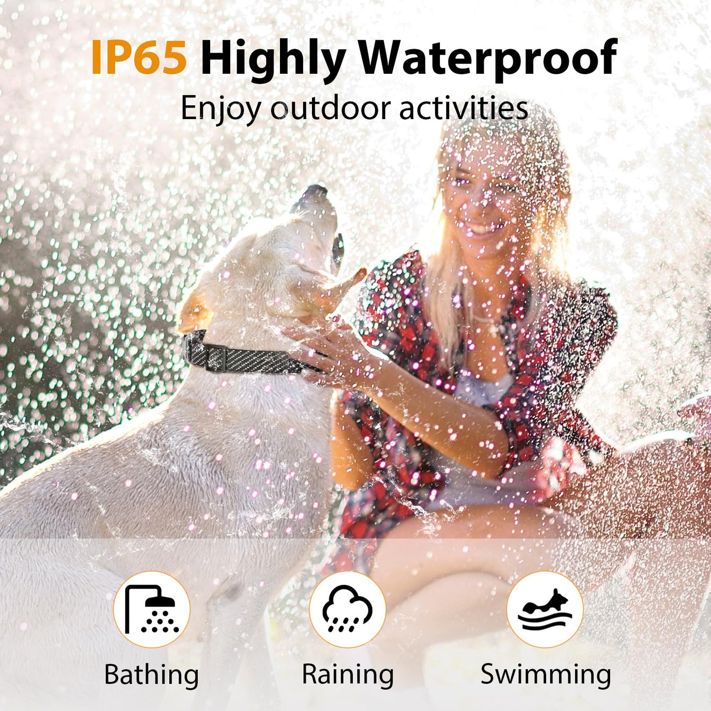 KJKZO Dog Bark Collar for Large Medium Small Dogs, Rechargeable No-Bark Collar, Smart Barking Collar, Effective Bark Collar with 7-Level Sensitivity, 3 Beep & Vibration Modes, Waterproof, Orange