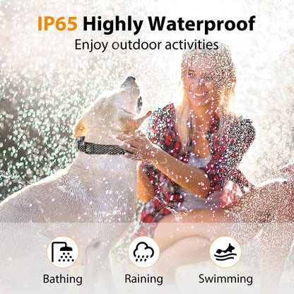 KJKZO Dog Bark Collar for Large Medium Small Dogs, Rechargeable No-Bark Collar, Smart Barking Collar, Effective Bark Collar with 7-Level Sensitivity, 3 Beep & Vibration Modes, Waterproof, Orange