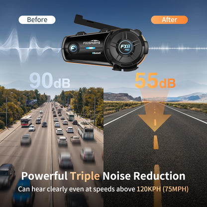 Fodsports Motorcycle Bluetooth Intercom with Music Sharing, M1S Pro 2000m 8 Riders Group Helmet Communication System Headset Universal Interphone (Waterproof/Handsfree/Stereo Music/GPS/2 Pack)