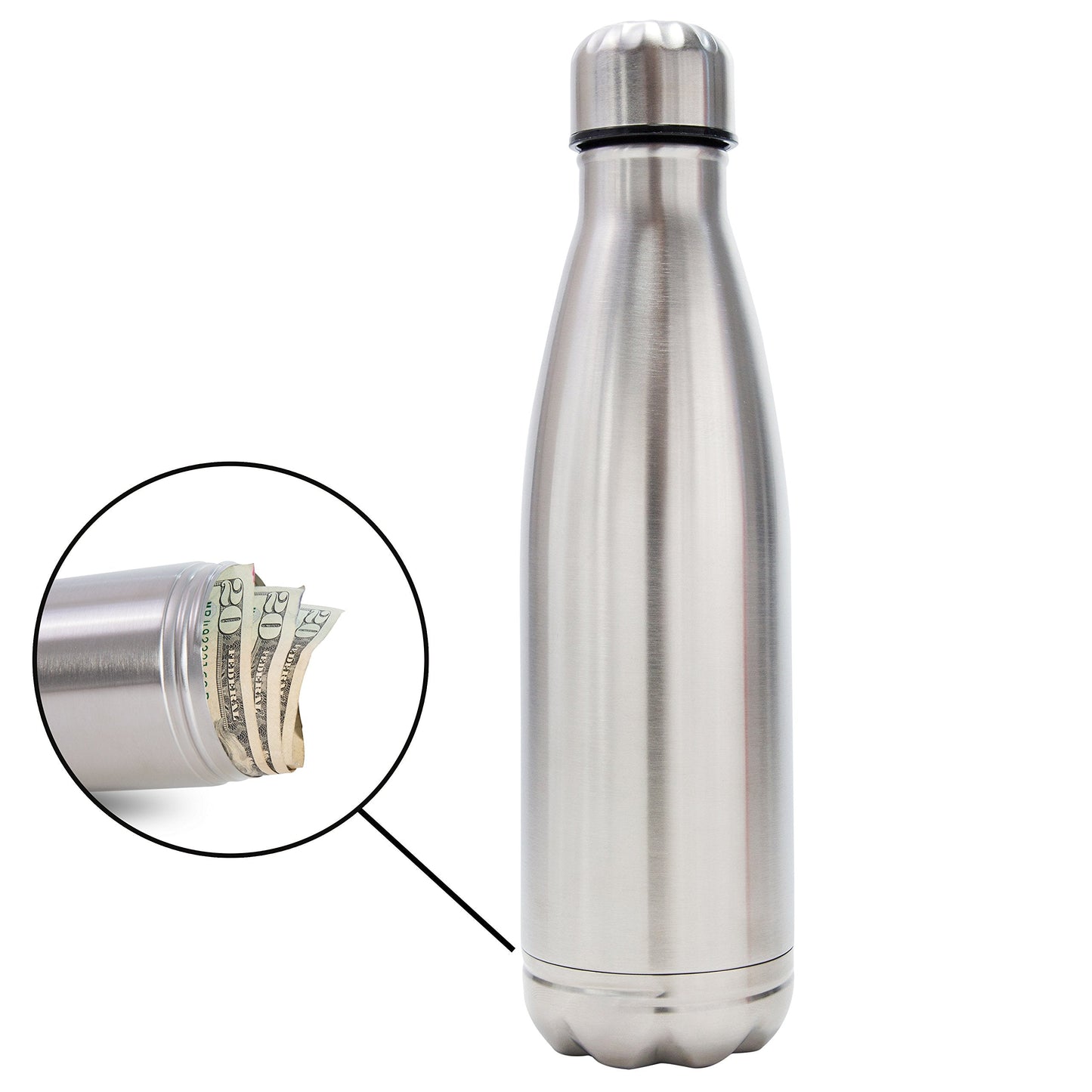 Diversion Water Bottle Can Safe by Stash-it, Stainless Steel Tumbler with Hiding Spot for Money, Discreet Decoy for Travel or at Home, Bottom Unscrews to Store your Valuables
