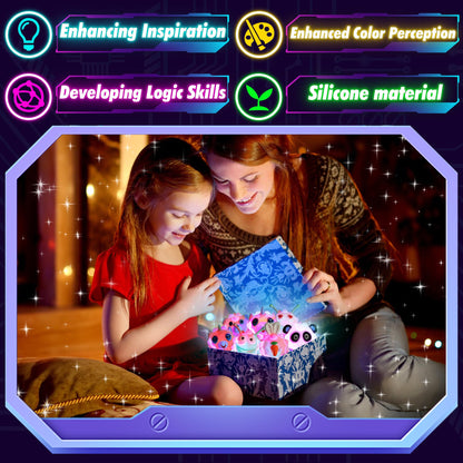 KissFree Light Up Animal Pop Balls Toys Party Favors,Goodie Bags Stuffers for Kids,Glow in Dark Pop Balls Birthday Party Favors,Pinata Stuffers,Carnival Prizes,Classroom Prizes