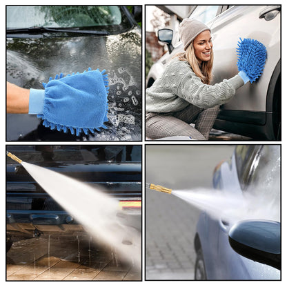 Hbaushun High Pressure Power Washer Wand, Hydro Jet Water Wand Pressure Sprayer,Flexible Garden Watering with 3 Nozzle Universal Hose End,for Car Pet Window Patio Gutter Cleaning Blue