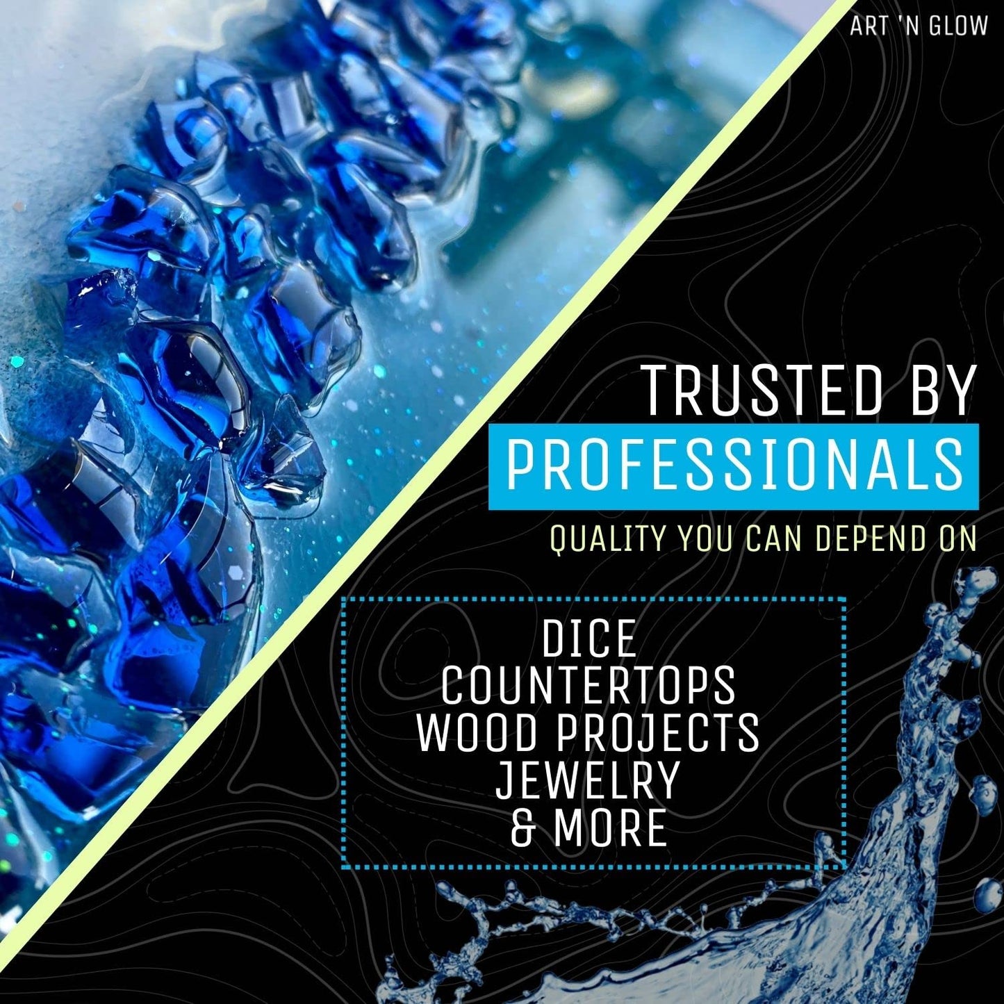 Epoxy Resin for Crystal Clear Casting & Coating – 16 oz Kit – Bubble Free, Non-Yellowing, Two Part, Self-Leveling Art Resin – for Tumblers, Jewelry, Molds, Table Top, & Crafts – USA Small Business