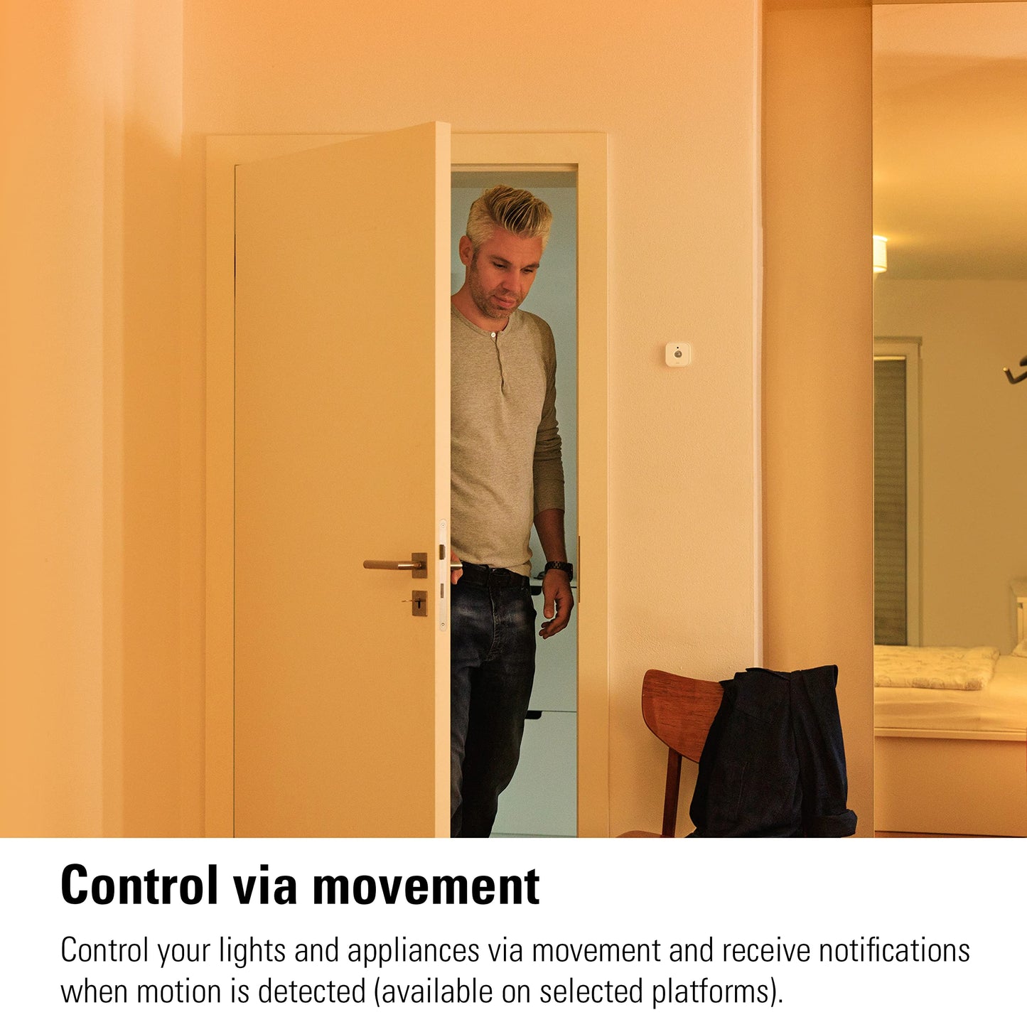 Eve Motion (Matter) - Smart motion and light sensor, activation of devices, secure smart home, Matter & Thread, works with Apple HomeKit, Alexa, Google Home, SmartThings, requires Thread Border Router