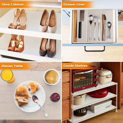 Kitchen Shelf Liner Drawer Liner Durable Stain-Proof Shelf Liners for Cabinets Refrigerator Liners Transparent 17.5 Inch x 20 FT