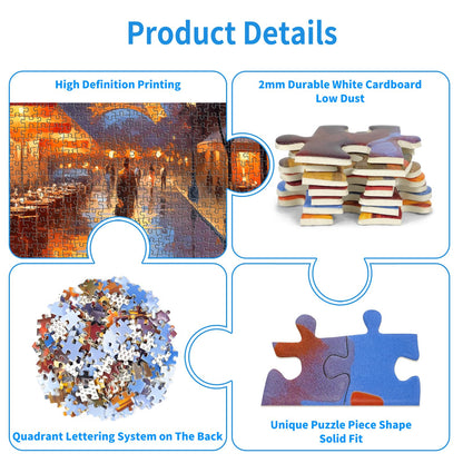 1000 Piece Puzzle for Adults Paris Tower Jigsaw Puzzles 1000 Pieces Eiffel Tower Puzzle for Adults Paris Night View Oil Painting 1000 Piece Jigsaw Puzzles Challenging Gift for Teens Seniors