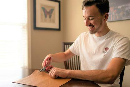 Leather Scissors. Small, Sharp Stainless Steel Durable Blades - Effortless Cutting - Large Comfortable Shears for Crafting, Sewing, Clay Bead Kit, Tailor, Belts, Fabric, Cotton, Cloth, Office, Home