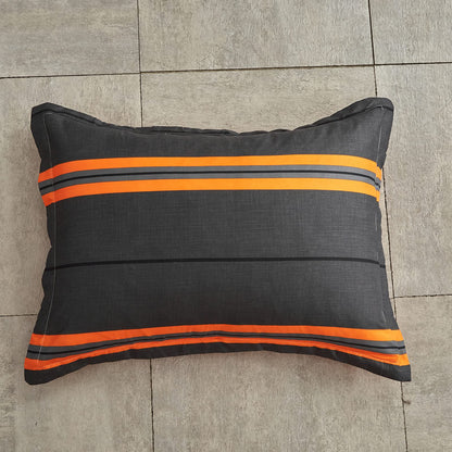 Flysheep Boho Striped Halloween Bed in a Bag 6 Pieces Twin Size, Ombre Bright Orange Stripes on Black Comforter Sheet Set (1 Comforter, 1 Flat Sheet, 1 Fitted Sheet, 2 Pillow Shams, 1 Pillowcase)