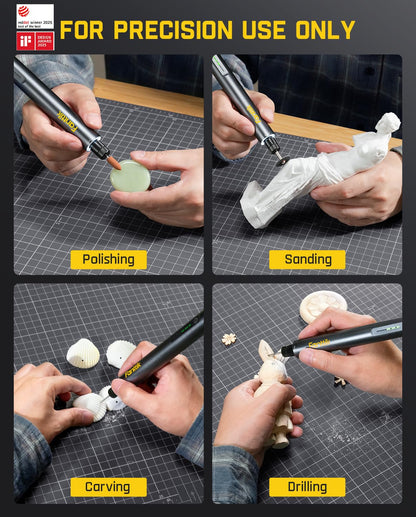 Fanttik F2 Master Mini Cordless Rotary Tool Kit 4V, NeoPulse Motor, 5 Variable Speed, 25000 RPM, Revostor Hub, 35 Accessories, Power Tool for Sanding, Polishing, Drilling, Carving, DIY Crafts