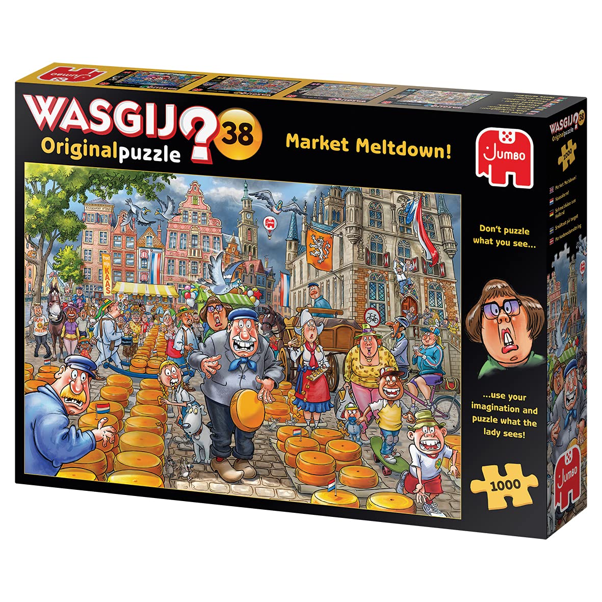 Jumbo, Wasgij, Original 38 - Market Meltdown!, Unique Collectable Jigsaw Puzzle for Adults, 1,000 Piece