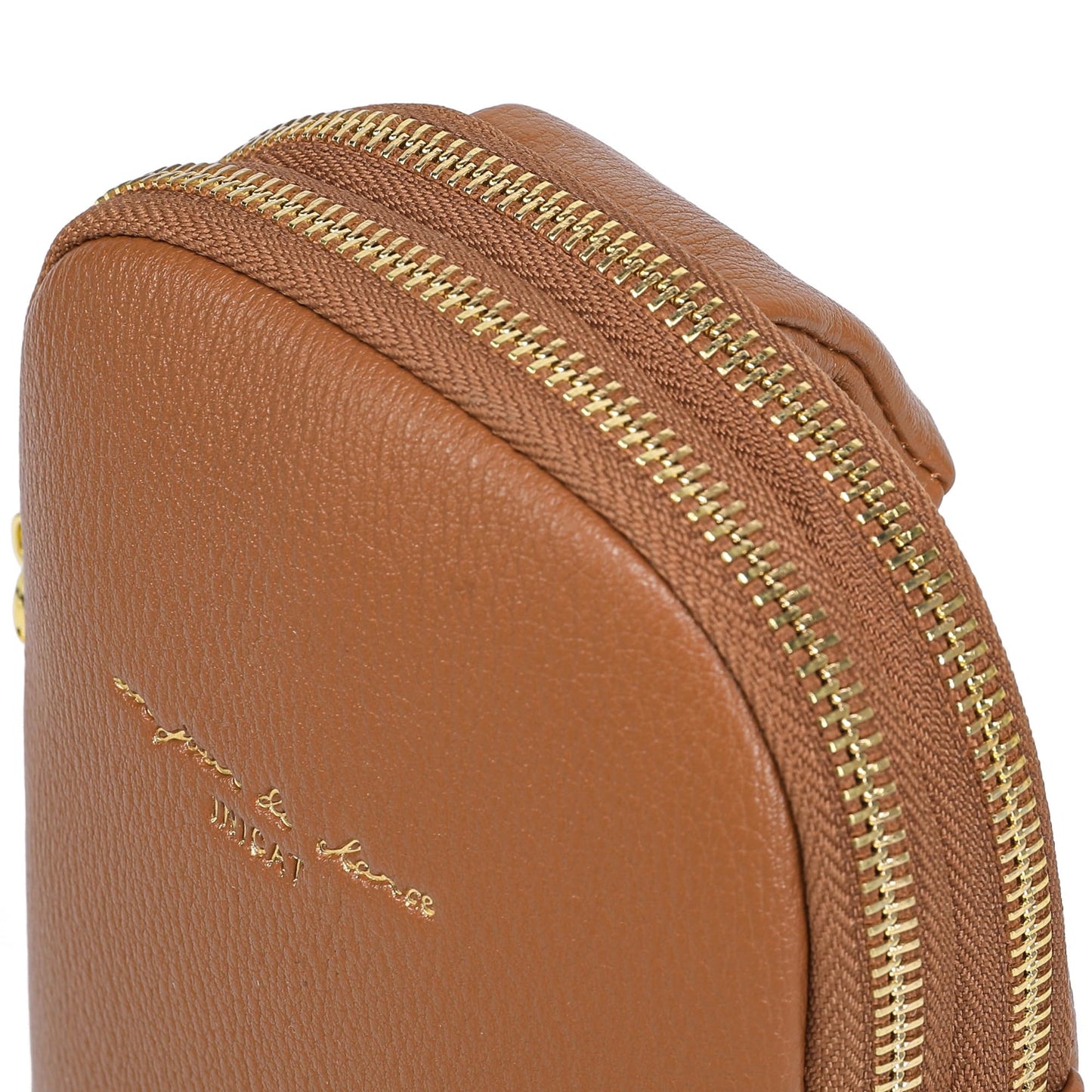 INICAT Travel Small Sling Bag Leather Crossbody Bags for Women Fanny Packs Cross Body Bag for Woman Cross Body Purses(Brown)