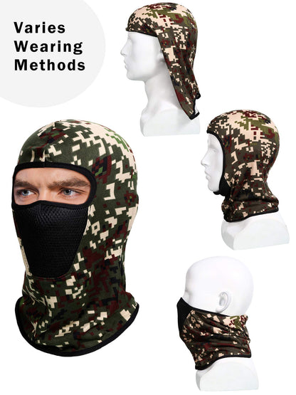 3 Pieces Camo Face Mask Balaclava Ski Mask Breathable Sun Protection Windproof for Men Motorcycle Outdoor Hunting(Mixed Camouflage, Camouflage Blue, Camouflage Navy Green)