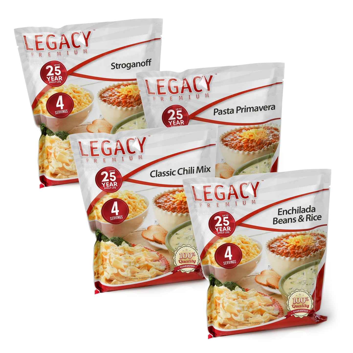 Legacy Food Storage 3 Day Kit, Emergency Food Supply, 4 Entrees, 6,000 Total Calories, 6 Lbs, 16 Large Servings, Shelf Stable, Freeze Dried Survival Meals for MRE Camping, Hiking, & More