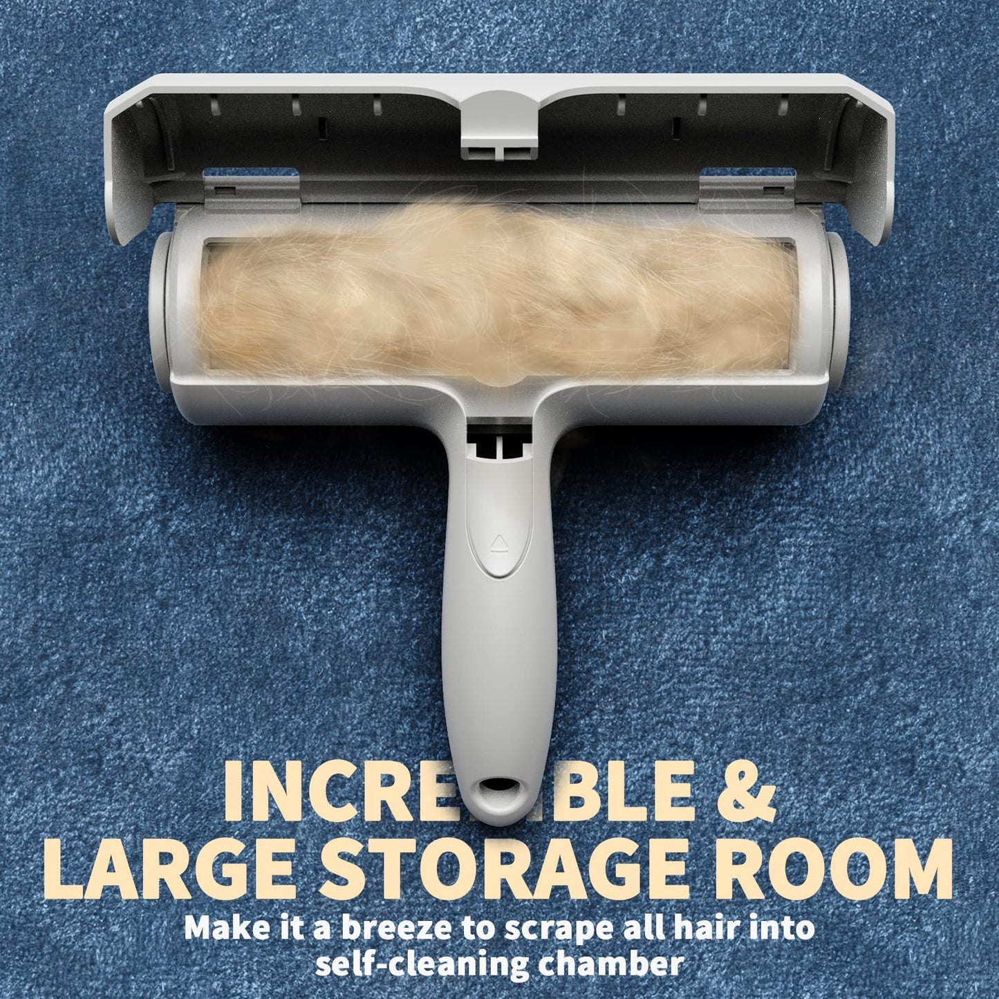 DELOMO Pet Hair Removal Tool: Pet Hair Remover with Fur Bin - Reusable Lint Roller for Pet Hair - Cat and Dog Hair Remover for Couch, Furniture, Carpet, Clothes, Car Seat - Essential for Pet Owners