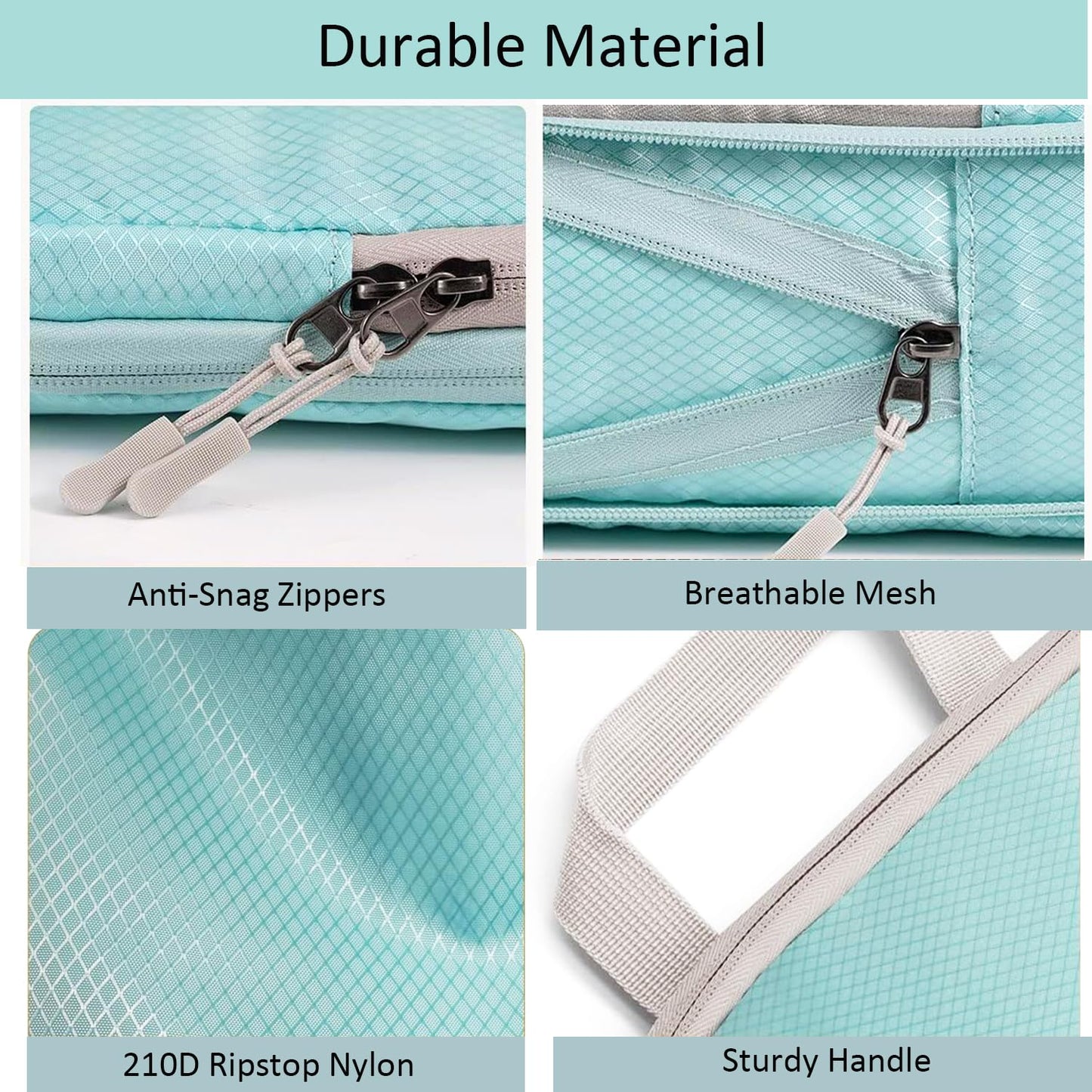 Compression Packing Cubes for Travel, 4pcs Travel Packing Cubes Organisers for Travel Accessories compression bags Packing Organisers Expandable Storage forl Luggage Suitcases-Skyblue