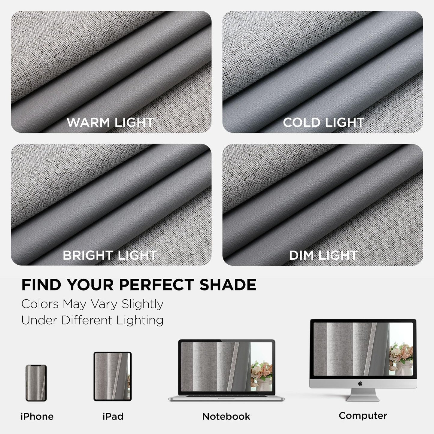 Joydeco 100% Blackout Curtains 84 Inch Length 2 Panels Set, Room Darkening Curtains for Bedroom, Grommets 100% Black Out Textured Thermal Light Blocking Drapes Privacy Protection, 52W x 84L Inch