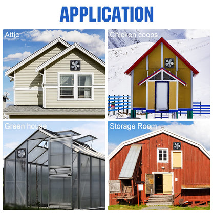 ECO-WORTHY 25W Solar Powered Attic Ventilator Gable Roof Vent Fan with 30W Foldable Panel - Fans for Home Attic, Greenhouse, RV or Outdoor, Ready-to-Use Fan,