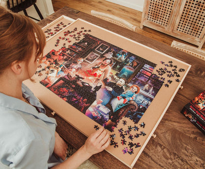 Horror Night Watch Party 1000-Piece Jigsaw Puzzle by Rachid Lotf | Brain Teaser for Adults, Educational Developmental Toys & Games, Building Kit Activities to Encourage Creative Play | 28 x 20 Inches