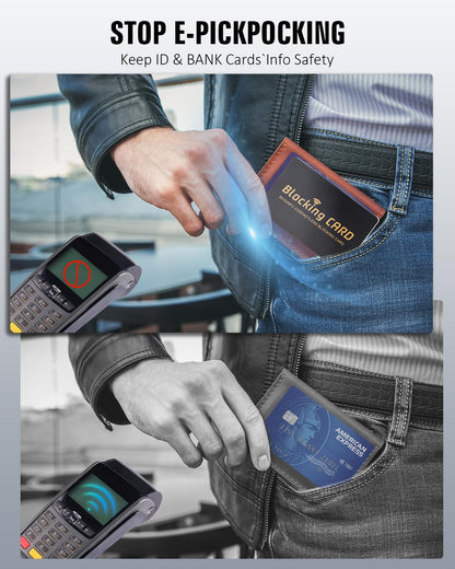 Schembo RFID Blocking Card,Contactless NFC Debit Credit Card Passport Protector, One Card Protects Entire Wallet/Purse for Men & Women, Smart Slim Design Perfectly Fits in Wallet/Purse (4Pack Black)