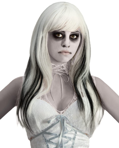 Forum Novelties Adult Black Streaked Phantom Wig, White, One Size