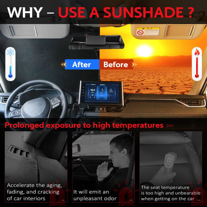 KAYZT Windshield Sun Shade for Toyota RAV4 2013-2018 RAV-4 Foldable Sunshade SUV Front Window Custom Fit Accessories