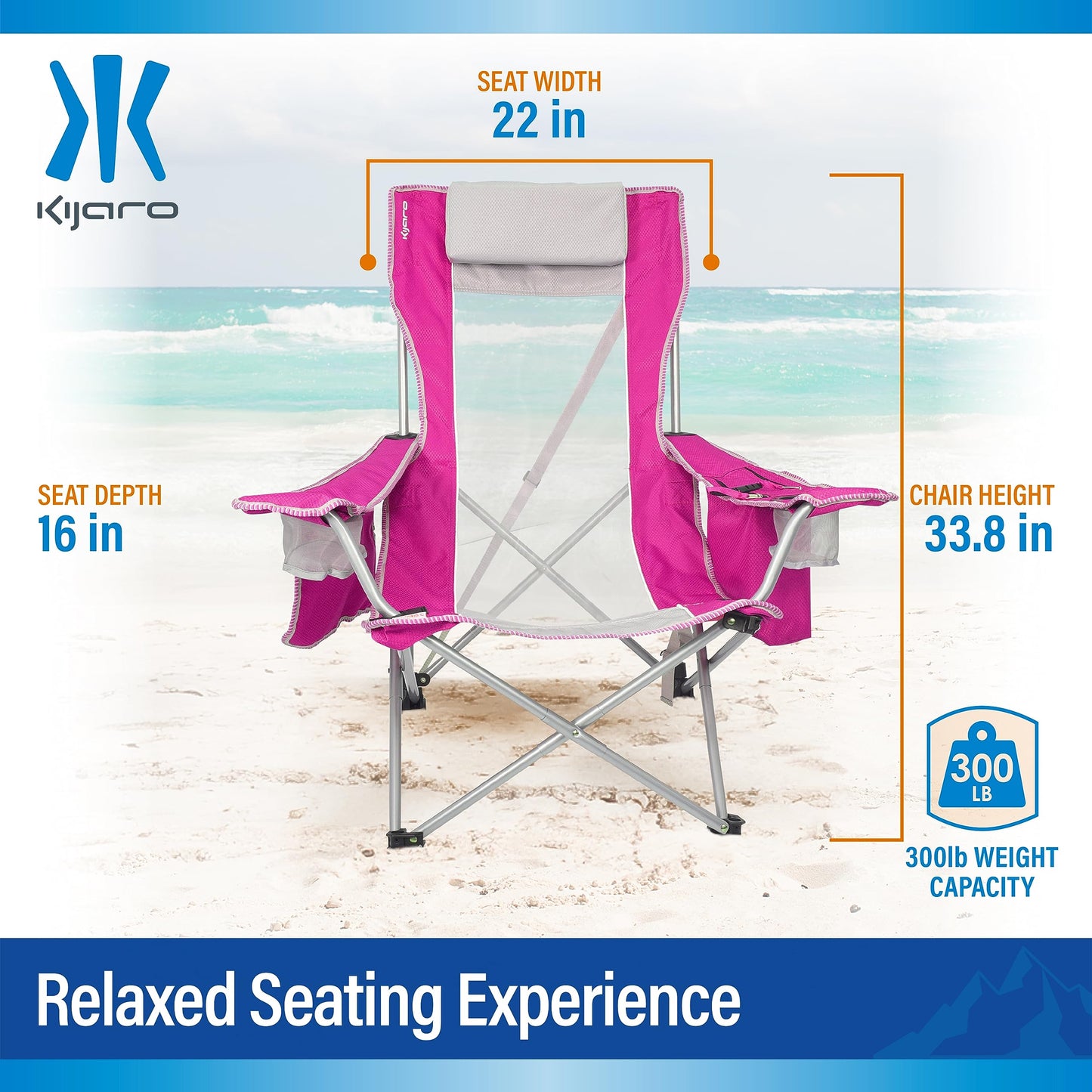 Kijaro Sling Beach Coast Chair, Hanami Pink